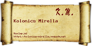 Kolonics Mirella névjegykártya